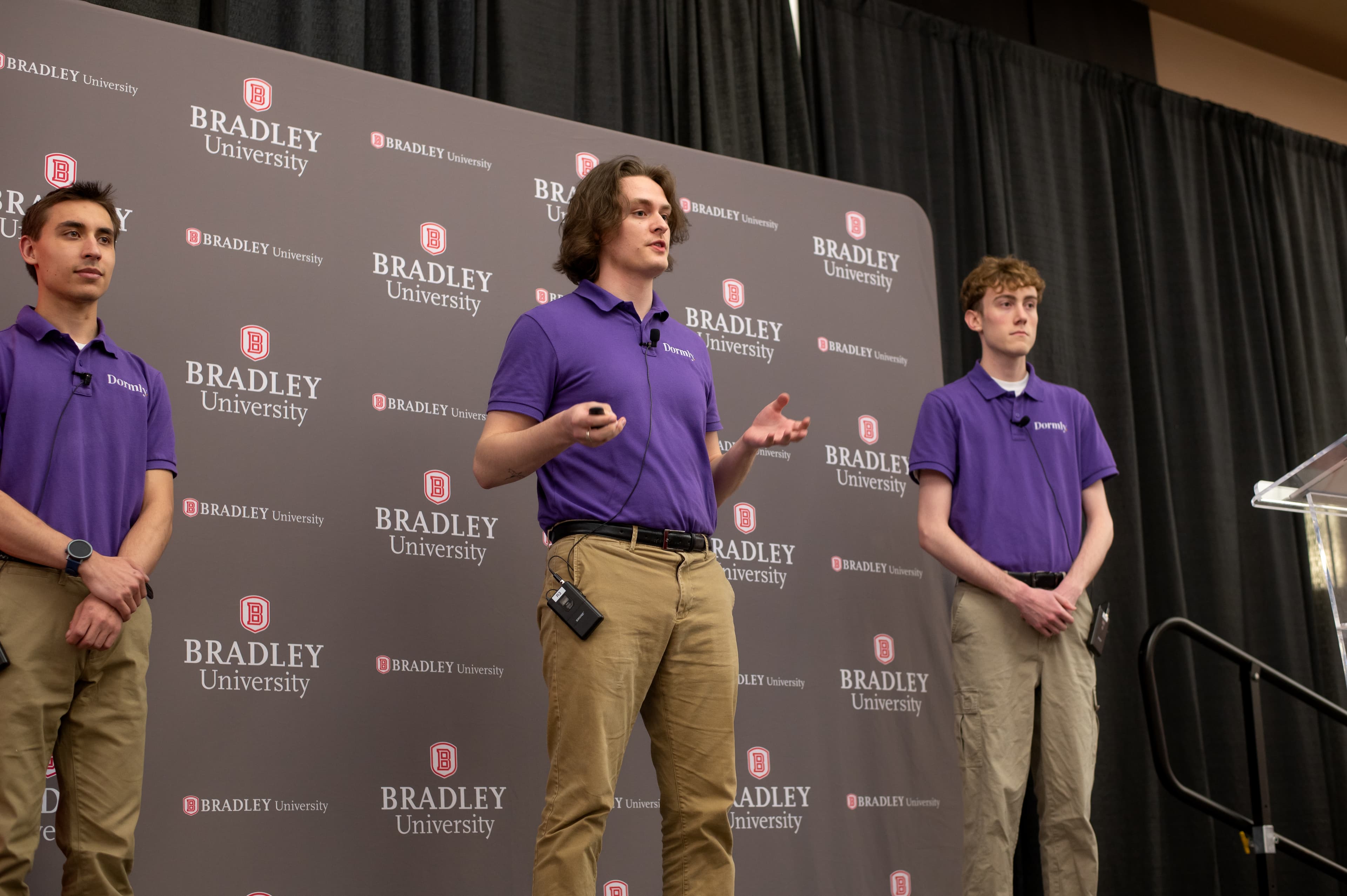 Ryan, Duncan and Zack presenting at the Big Idea Competition Exposition